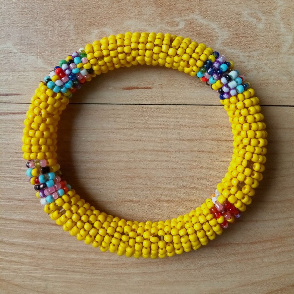 African Maasai Seed Bead Bangle
